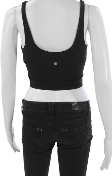 Lululemon Women's Scoop Neck Strappy Sport Bra Black Sz 4