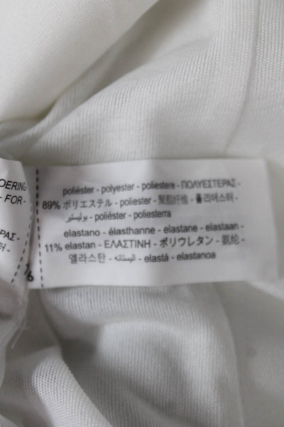 Zara Women Basic Halter Tank Sleeveless White Polyester Zip Size L