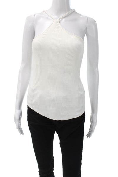The Range Womens White Viscose Halter Basic Tank Sleeveless Size M