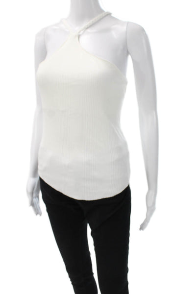 The Range Womens White Viscose Halter Basic Tank Sleeveless Size M