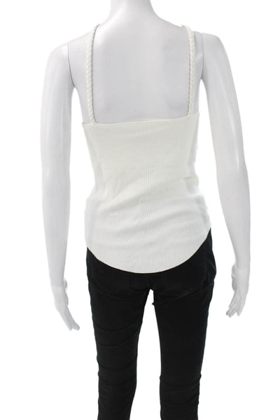 The Range Womens White Viscose Halter Basic Tank Sleeveless Size M
