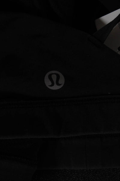 Lululemon Womens Scoop Neck Strappy Back Sports Bra Black Size 8