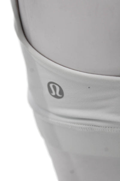 Lululemon Womens Scoop Neck Strappy Back Sports Bra White Size 8