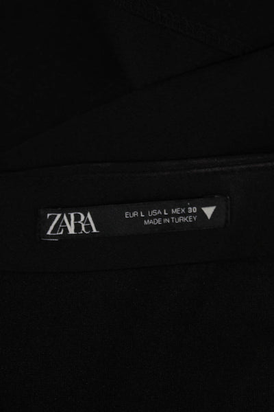 Zara Women Basic Strapless Sleeveless Black Polyester Blouse Zip Size L