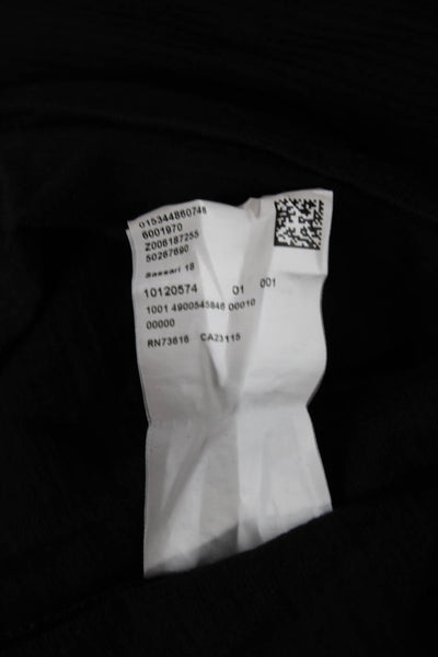 Boss Hugo Boss Men T-Shirt Black Pima Cotton Round Neck Long Sleeve Size 2XL