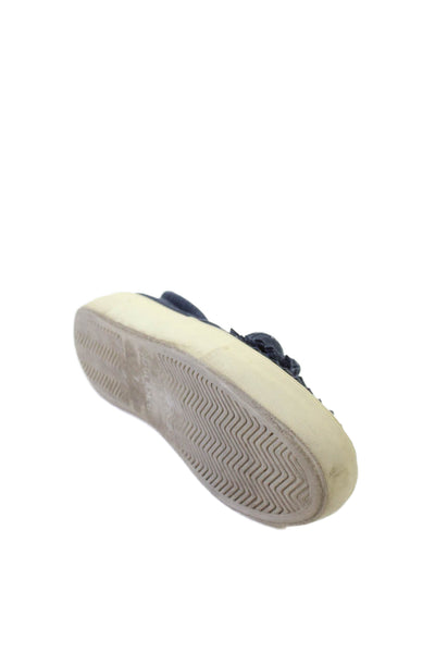 J/Slides Womens Suede Tassel Detail Platform Slip On Sneakers Shoes Blue Size 7