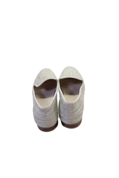 Cole Haan Womens Vegan Leather Printed Flat Loafer Shoes White Combo Size 7B