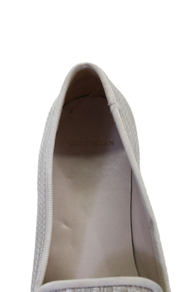 Cole Haan Womens Vegan Leather Printed Flat Loafer Shoes White Combo Size 7B