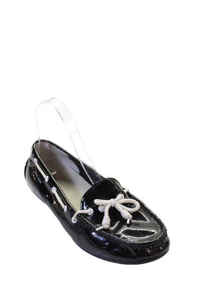 Cole Haan Grand.OS Womens Shiny Vegan Leather Driving Loafers Shoes Black Sz 7B