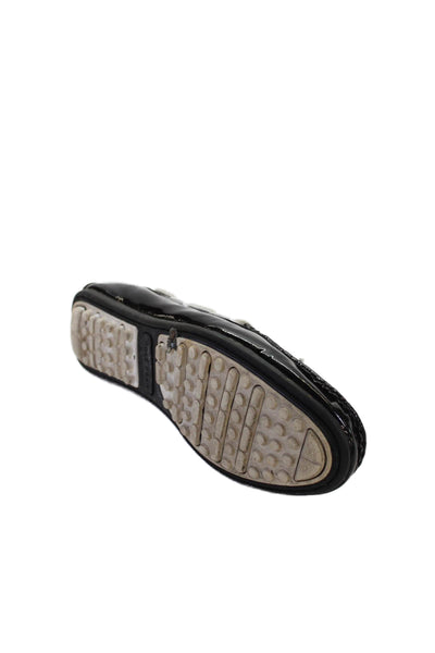 Cole Haan Grand.OS Womens Shiny Vegan Leather Driving Loafers Shoes Black Sz 7B
