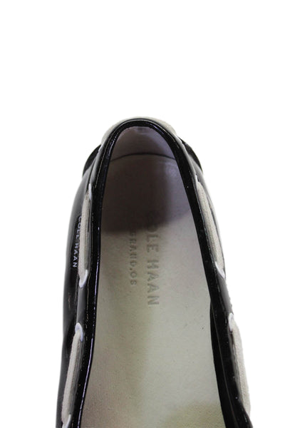Cole Haan Grand.OS Womens Shiny Vegan Leather Driving Loafers Shoes Black Sz 7B