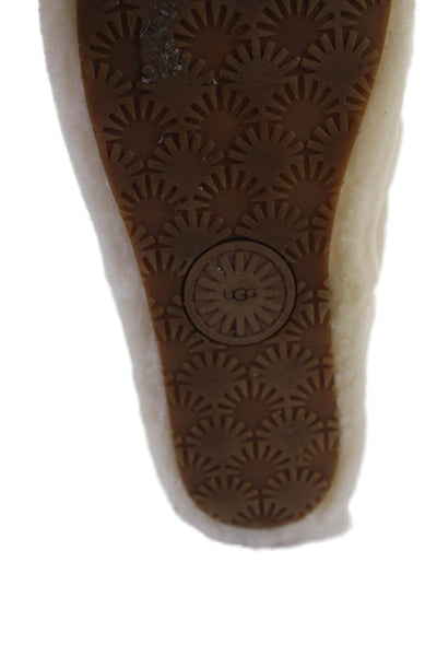 Ugg Womens Shearling Open Toe Slingback Slippers Shoes Cream Size 7