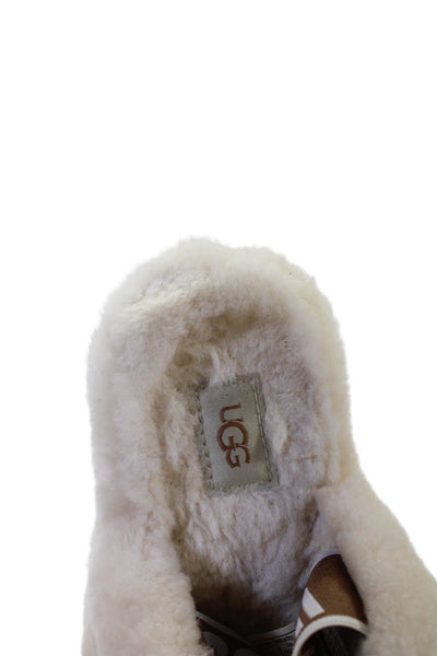 Ugg Womens Shearling Open Toe Slingback Slippers Shoes Cream Size 7