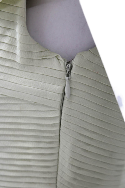 Valentino Women Sheath Dress Green Sleeveless Cowl Neck Polyester Blend Size M