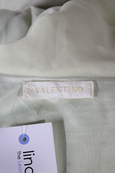 Valentino Women Sheath Dress Green Sleeveless Cowl Neck Polyester Blend Size M
