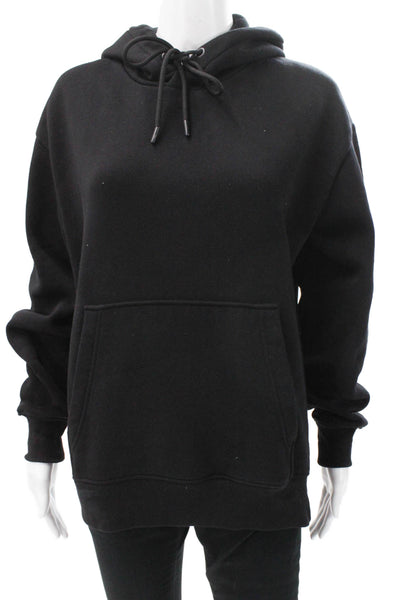 Zara Unisex Adults Pullover Hoodie Black Cotton Blend Long Sleeve Size S