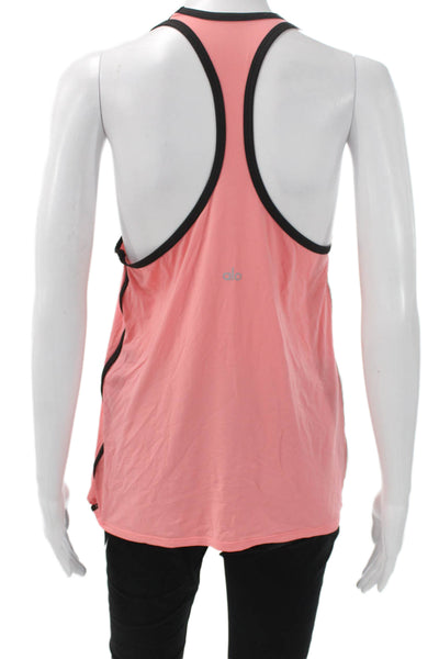 Alo Womens Basic Tank Scoop Neck Nylon Pink Sleeveless Size S