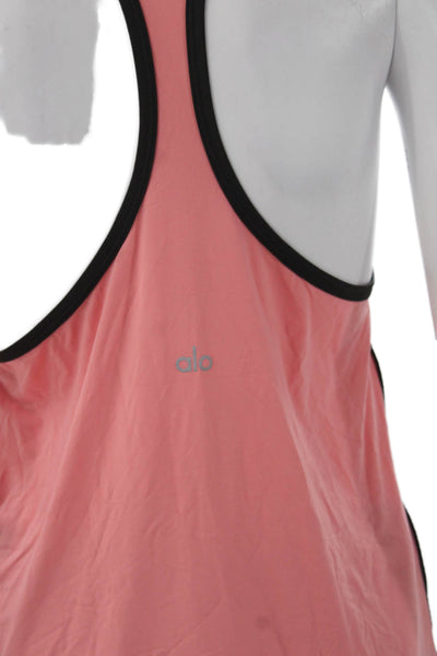 Alo Womens Basic Tank Scoop Neck Nylon Pink Sleeveless Size S