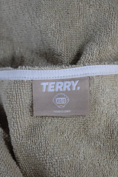 Terry Womens Cropped Cotton T Shirt Beige Short Sleeve Round Neck Size XS