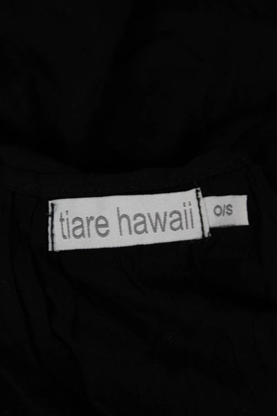 Tiare Hawaii Women Sundress Black Rayon Scoop Neck Sleeveless Size One Size