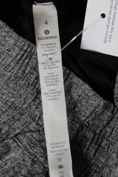 Lululemon Womens Athletic Gray Drawstring Recycled Polyester Shorts Size 4