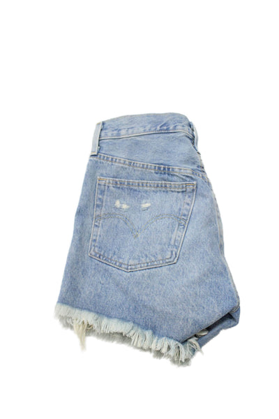 Levi Strauss & Co Women Cut-Off Denim Shorts Blue Button Size 26