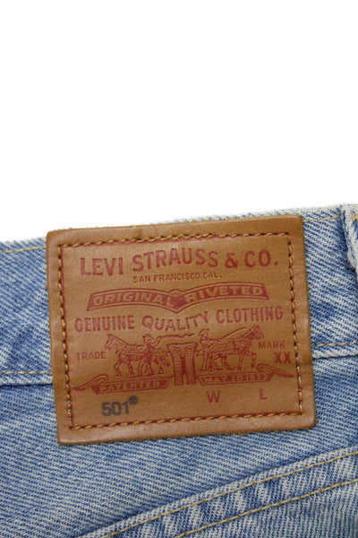 Levi Strauss & Co Women Cut-Off Denim Shorts Blue Button Size 26