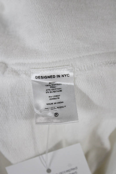 Intermix Womens Collared Cotton Drawstring Shorts Set White Size 0P