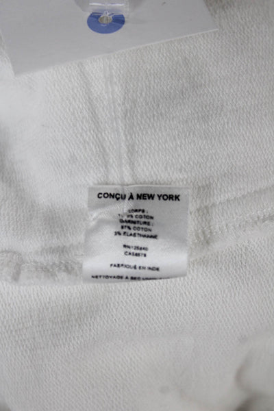 Intermix Womens Collared Cotton Drawstring Shorts Set White Size 0P
