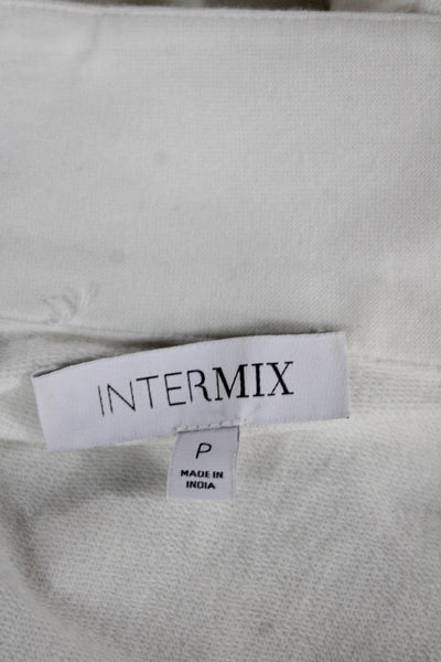 Intermix Womens Collared Cotton Drawstring Shorts Set White Size 0P