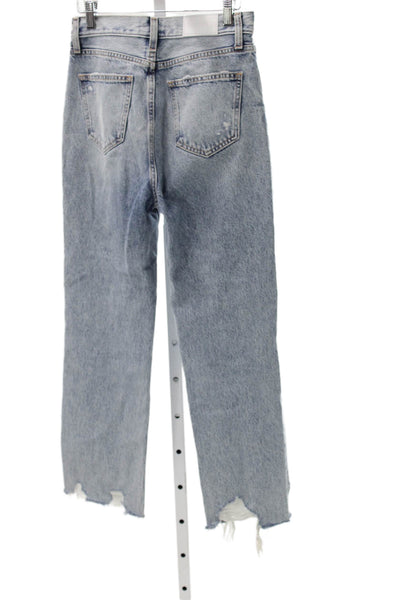 Pistola Womens Straight Jeans Blue High Rise Cotton Button Size 25