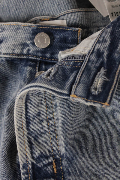 Pistola Womens Straight Jeans Blue High Rise Cotton Button Size 25