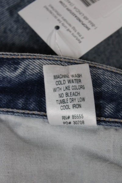 Pistola Womens Straight Jeans Blue High Rise Cotton Button Size 25