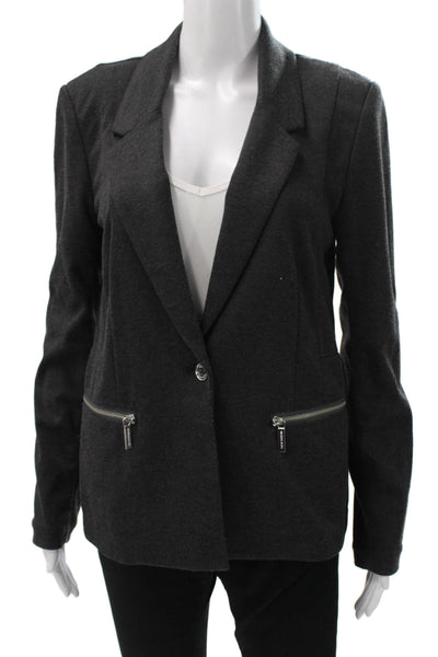 Michael Michael Kors Women Knit Gray Basic Jacket Button Long Sleeve Size 6