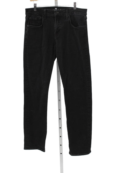 7 For All Mankind Mens Straight Black Jeans Low Rise Inseam 32 Size 33