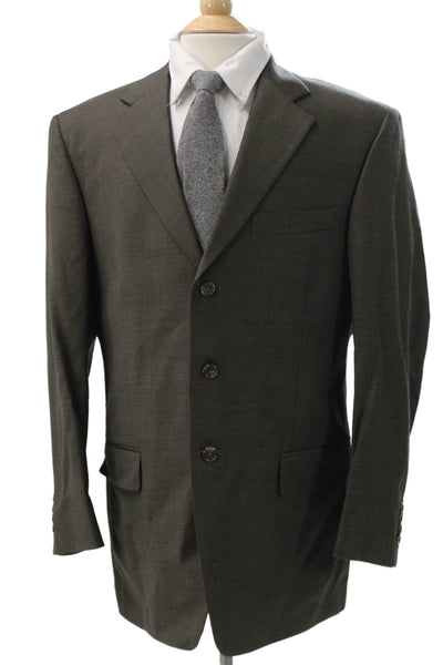 Tallia Uomo Mens Gray Worsted Wool Blazer Size 40