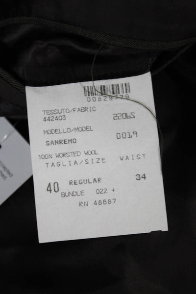Tallia Uomo Mens Gray Worsted Wool Blazer Size 40