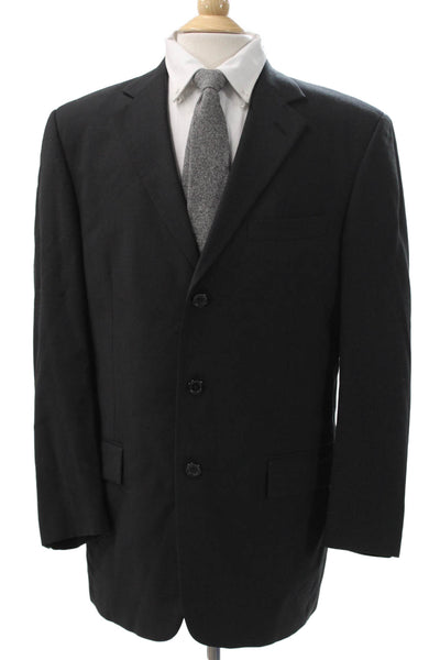 Tallia Uomo Men Blazer Black Wool Button Size 40