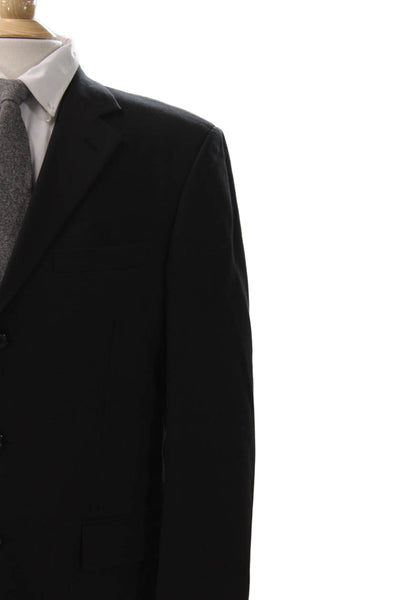 Tallia Uomo Men Blazer Black Wool Button Size 40