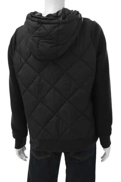 Marc New York Mens Basic Jacket Black Argyle Polyester Zip Long Sleeve Size XL