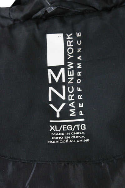 Marc New York Mens Basic Jacket Black Argyle Polyester Zip Long Sleeve Size XL
