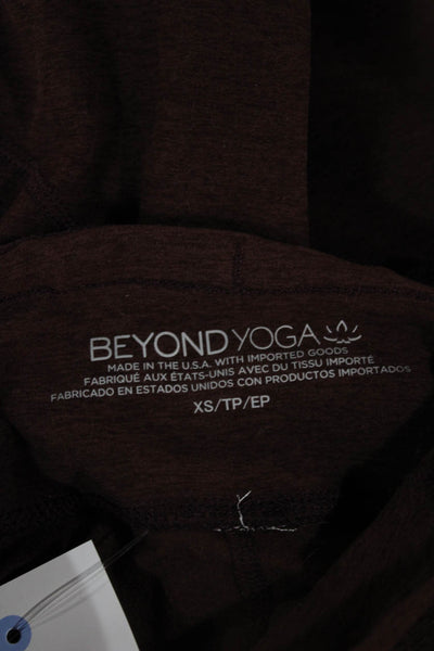 Beyond Yoga Women Ankle Leggings Brown Nylon Drawstring Size XS