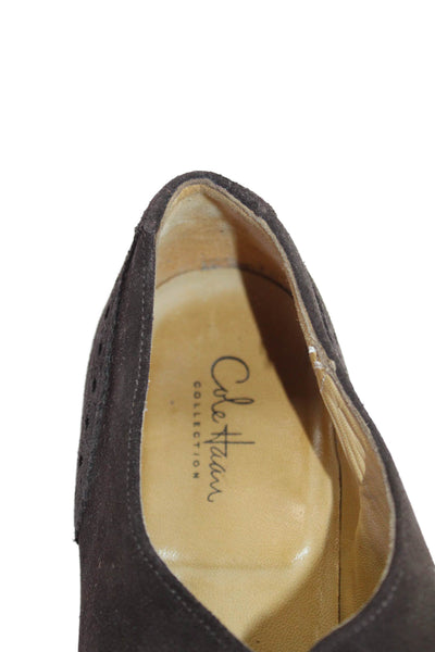 Cole Haan Mens Suede Buckle Closure Dress Shoes Dark Brown Size 10