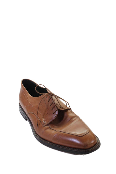 Boss Hugo Boss Mens Leather Lace Up Oxford Dress Shoes Brown Size 10