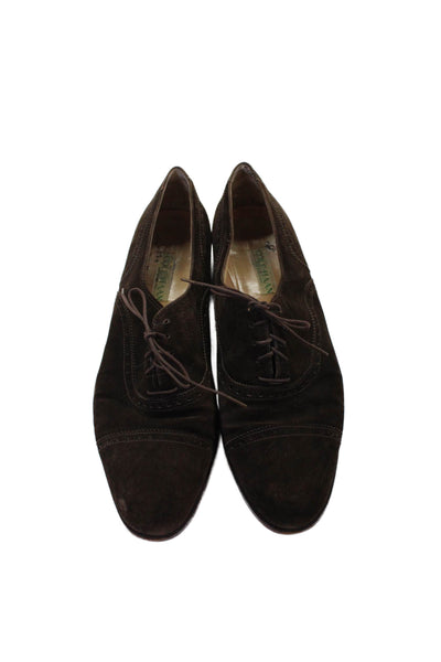 Cole Haan Mens Suede Lace Up Oxford Dress Shoes Brown Size 11.5 D