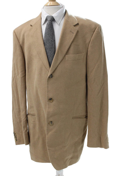 Boss Hugo Boss Men Blazer Beige Camel Hair Button Size 44