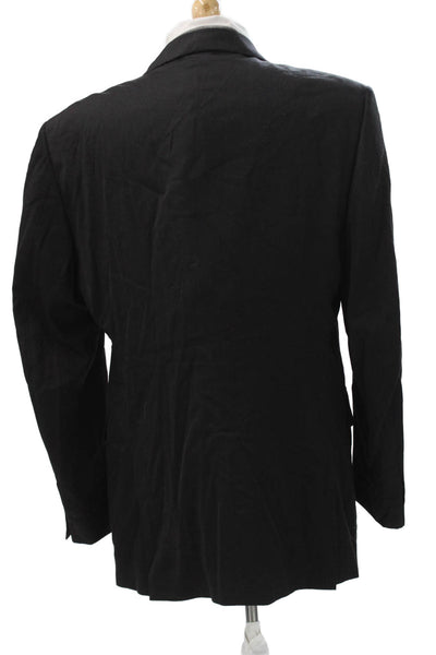 Donna Karan New York Mens Black Wool Jacket Button Solid Size 44