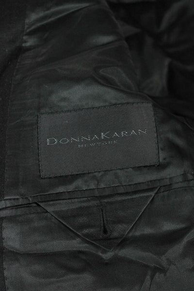 Donna Karan New York Mens Black Wool Jacket Button Solid Size 44