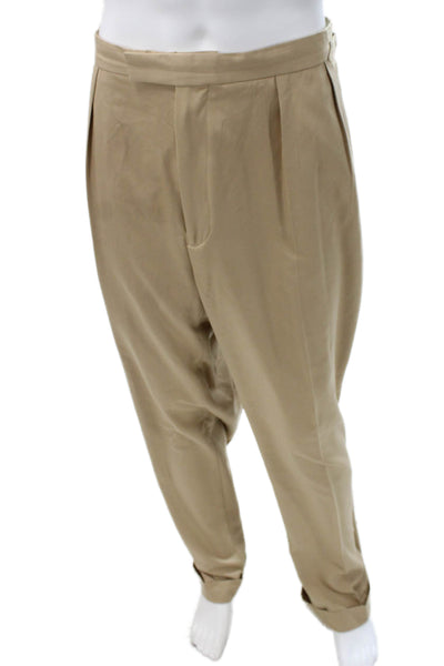 Polo Ralph Lauren Men's Beige Dress Pants Polyester Blend Button Size 38
