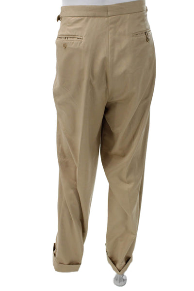 Polo Ralph Lauren Men's Beige Dress Pants Polyester Blend Button Size 38